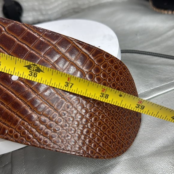 (H) EXPRESS Oversized vintage brown snake print genuine leather belt,made in USA - Picture 12 of 13